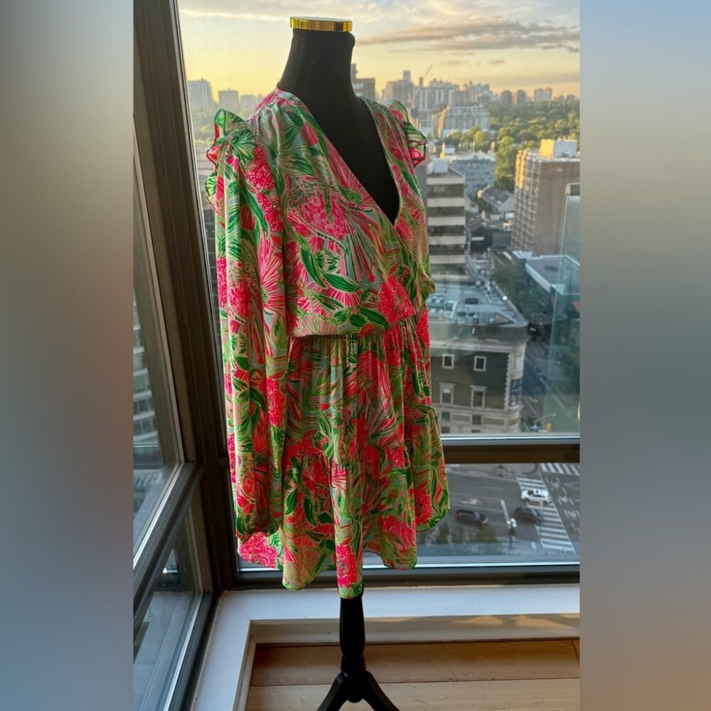 🆕 LILLY PULITZER 🧿 NWT Taviana Stretch Dress, Coming in Hot Blue Horizon, Sz 6 - Picture 5 of 16